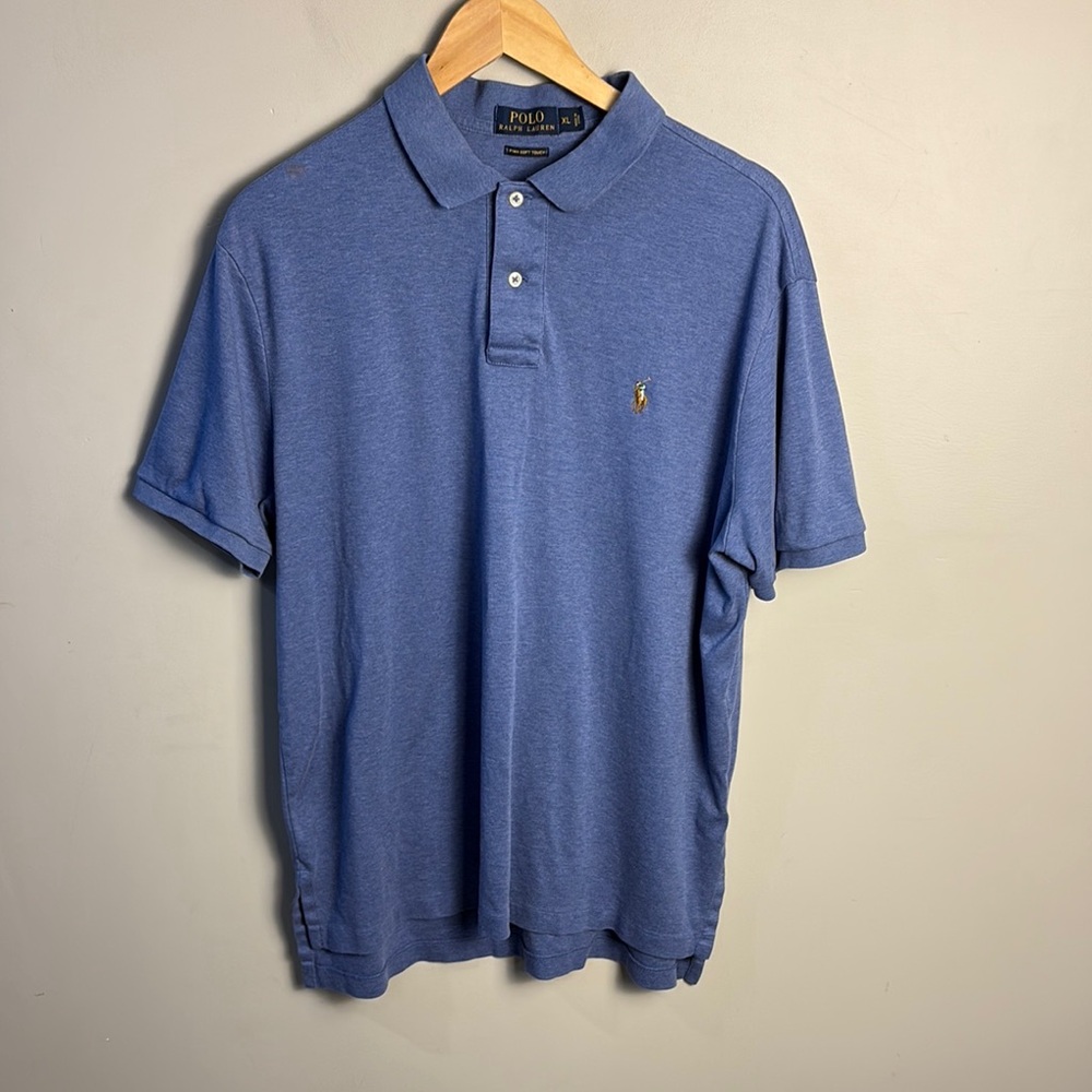 Polo by Ralph Lauren Men's Blue Polo Shirt Short-Sleeve Pima Soft Touch Size XL
